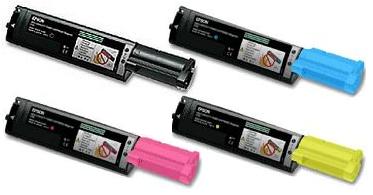 Epson Toner Set C1100B C1100C C1100M C1100Y Toner Cartridges Remanufactured High Yield 4000 Pages - Free UK Delivery